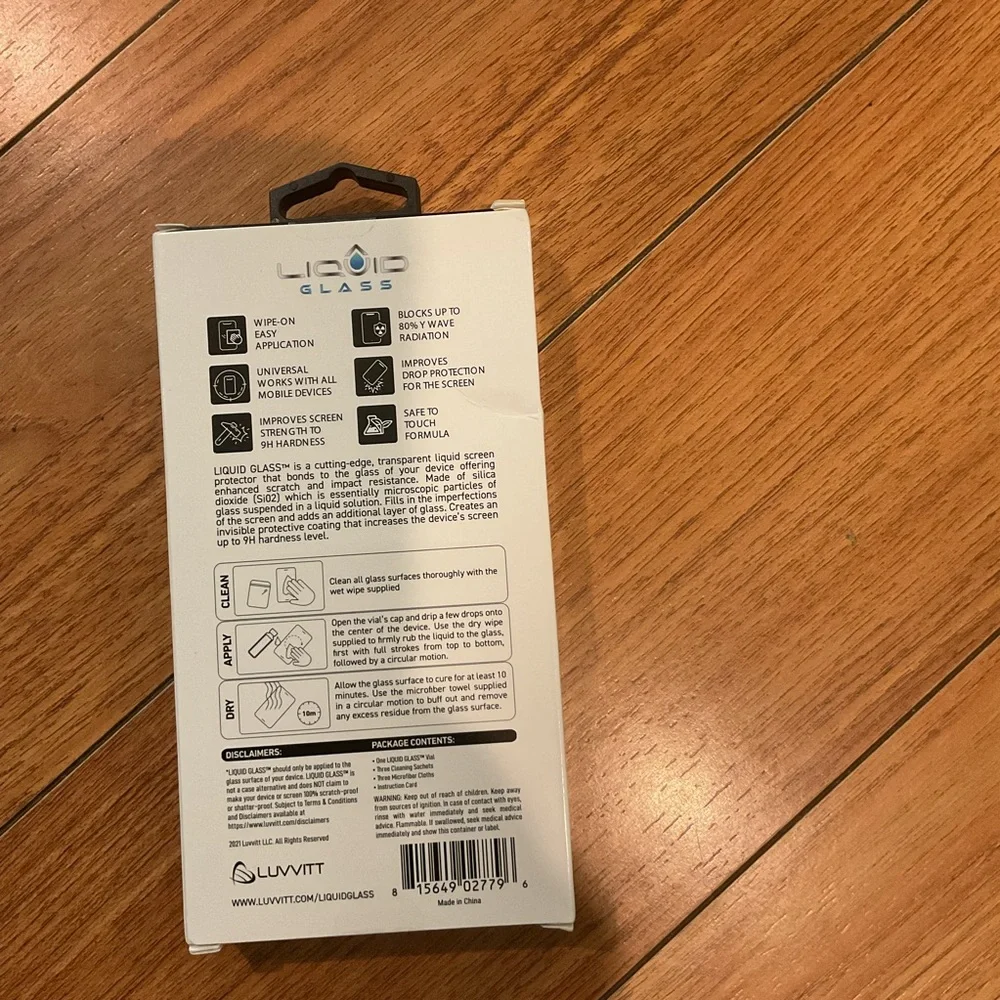 Liquid Blue White Screen Protector Tempered Glass